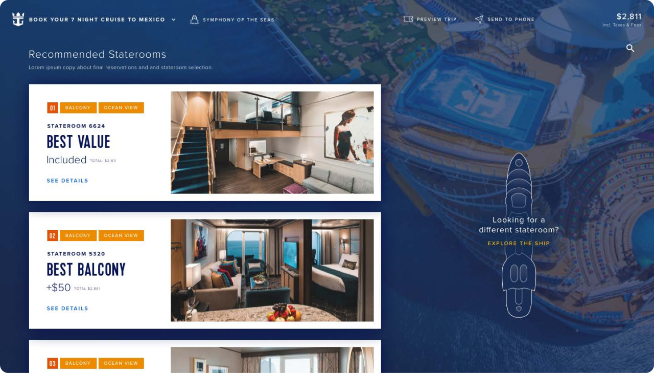 Recommended staterooms
